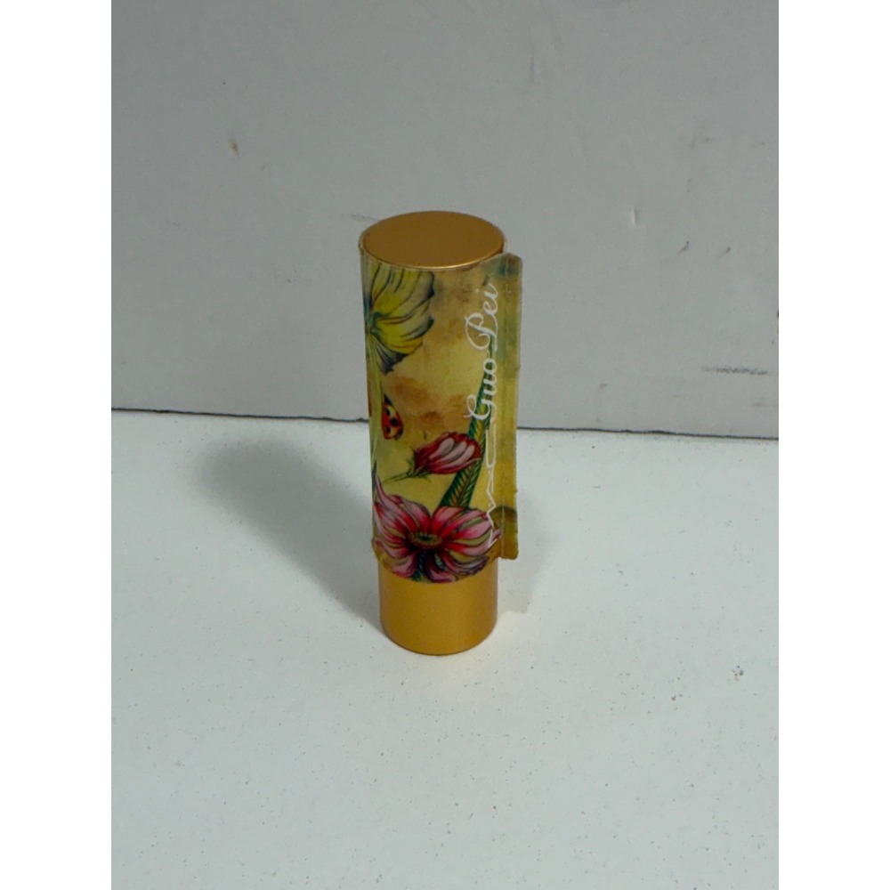 MAC Guo Pei Lustre Lipstick Zenith Nude Pink Limited Edition Floral Gold Tube